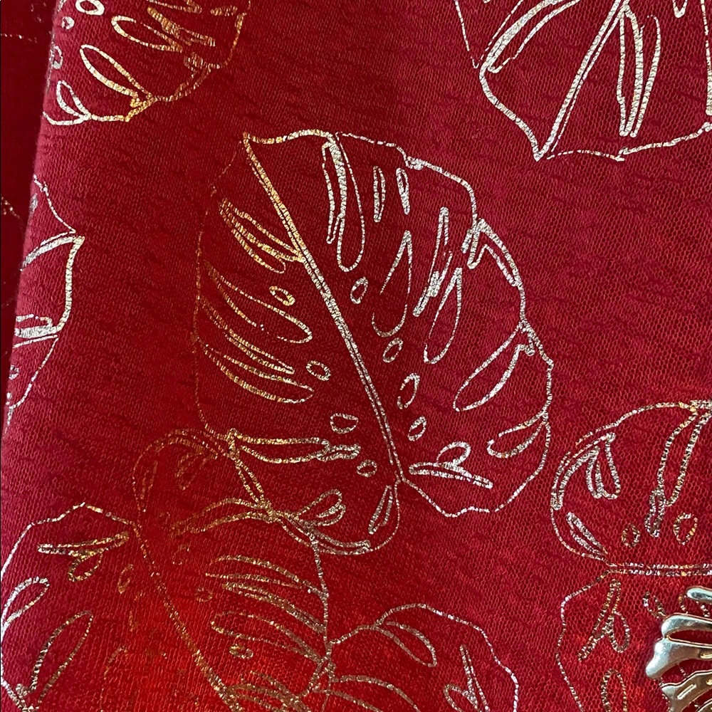 Rouge Red Leaf Pattern Blouse - image 7